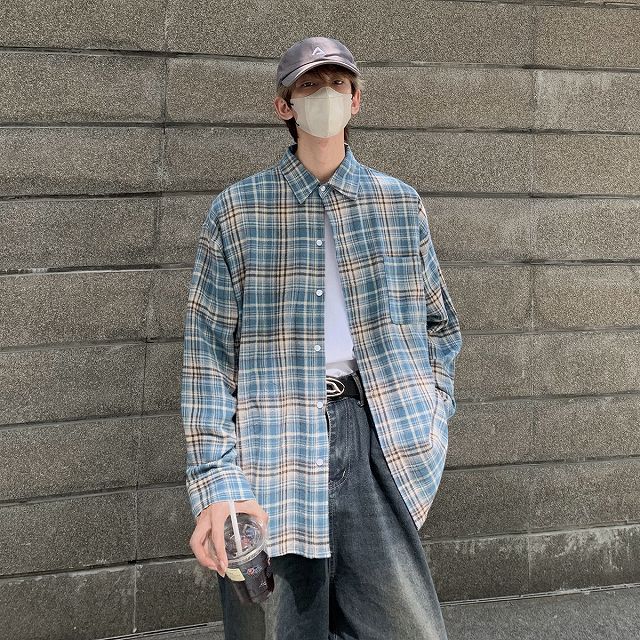 ストリート系長袖シャツ